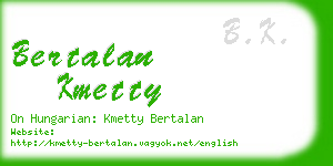 bertalan kmetty business card